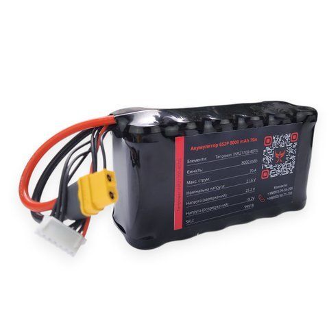 Аккумулятор Phoenix drones 6S2P на элементах Tenpower INR21700-40TG 8000 mAh