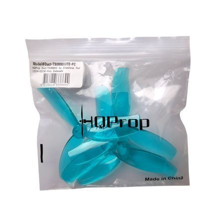 Пропеллеры HQProp Duct-T90MMx3 (2 CW + 2 CCW) для дронов cinewhoop (4 шт.) голубой