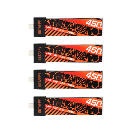 Аккумулятор BetaFPV Lava 1S 450mAh 75C (4PCS) – батареи для Cetus и Meteor (4 шт.)