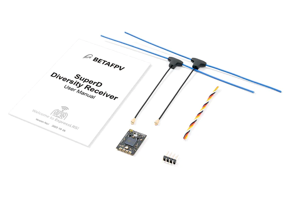Приемник BetaFPV SuperD ELRS Diversity 915 МГц – ресивер для FPV дрона оснащен двумя антеннами
