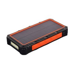 Зовнішній акумулятор Powerbank 36000 mAh IP65 з сонячною батареєю і ліхтариком червоний
