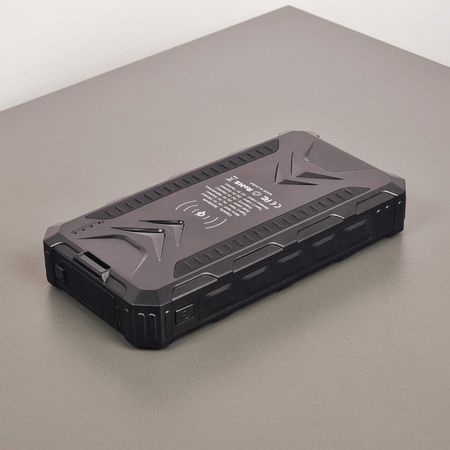 Зовнішній акумулятор Powerbank 36000 mAh IP65 з сонячною батареєю і ліхтариком черный