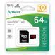 Карта пам'яті MicroSDXC (UHS-1) Apacer 64 GB для запису відео з дрону та SD-адаптером