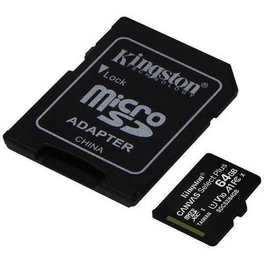 Карта пам'яті MicroSD 64 GB Kingston для запису відео з дрону та