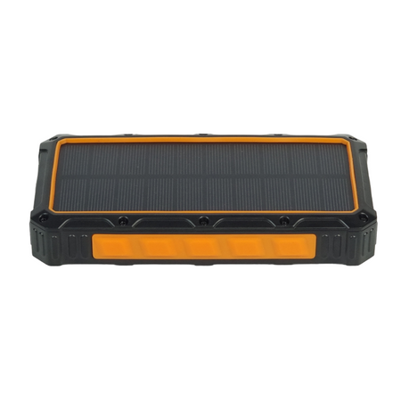 Внешний аккумулятор Powerbank 36000 mAh IP65 с солнечной батареей и фонариком оранжевый