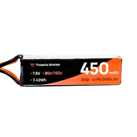 Акумулятор FX 450mAh 2S 80C Li-HV XT30 GNB – батарея від українського бренду для 2S дронів | Phoenix drones edition